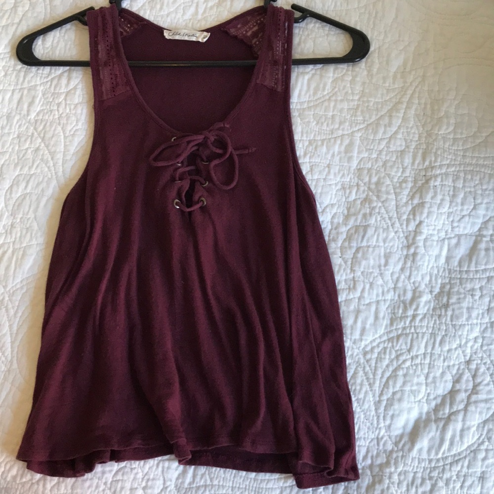 Purple flowy top